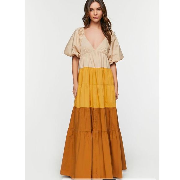 Forever 21 Dresses & Skirts - Forever 21 Colorblock Tiered Maxi Dress Size Small